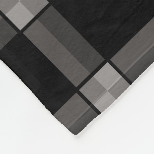 Black Gray Check Fleece Deken (Hoek)
