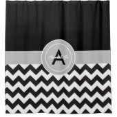 Black Gray Chevron Douchegordijn (Voorkant)