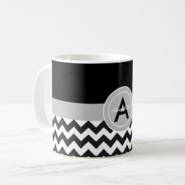Black Gray Chevron Koffiemok