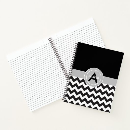 Black Gray Chevron Notitieboek (Binnen)
