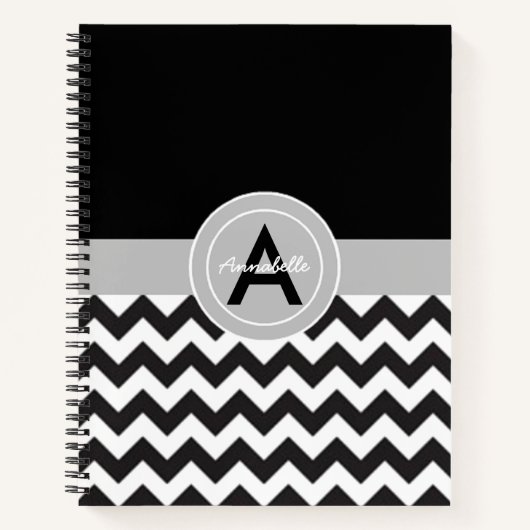 Black Gray Chevron Notitieboek (Voorkant)