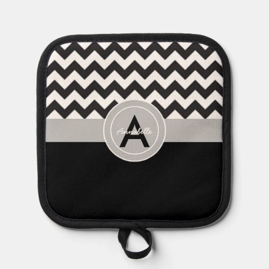 Black Gray Chevron Pannenlap (Voorkant)