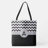 Black Gray Chevron Tote Bag (Voorkant)