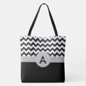 Black Gray Chevron Tote Bag (Achterkant)