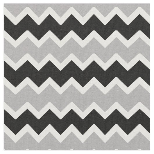 Black Gray Chevron Zigzag Pattern Stof (Close Up)