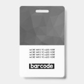 Black Gray Dark Modern Custom Employee Foto Name Badge (Achterkant)