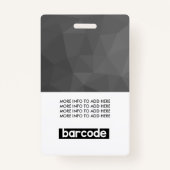 Black Gray Dark Modern Custom Employee Foto Name Badge (Achterkant)