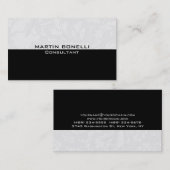 Black Gray Floral Damask Special Visitekaartje (Voorkant / Achterkant)