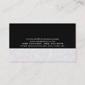 Black Gray Floral Damask Special Visitekaartje (Achterkant)