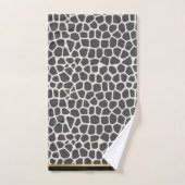 BLACK GRAY GOLD LEOPARD BATHROOM TOWEL SET BAD HANDDOEK (Handdoek)