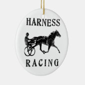 Black Gray Harness Horse Silhouette Keramisch Ornament (Rechts)