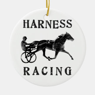 Black Gray Harness Horse Silhouette Keramisch Ornament