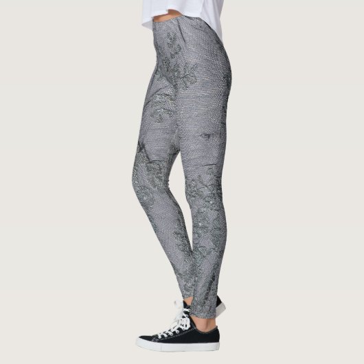 Black Gray Lace Pattern Leggings (Links)
