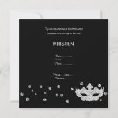 BLACK GRAY LEOPARD BACHELORETTE MASQUERADE PARTIJ KAART (Achterkant)