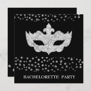 BLACK GRAY LEOPARD BACHELORETTE MASQUERADE PARTIJ KAART