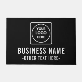 Black Gray Logo Business Company doormat Deurmat