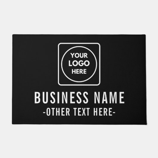Black Gray Logo Business Company doormat Deurmat (Voorkant)