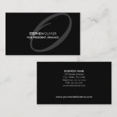 Black Gray Modern Elegant Monogram Visitekaartje (Voorkant / Achterkant)