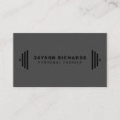 Black/Gray Personal Trainer Minimal Professional Visitekaartje (Voorkant)