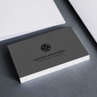 Black & Gray Pickleball Coaching Personal Trainer Visitekaartje