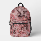 Black Gray Pink White Modern Geometric Abstract Bedrukte Rugzak (Voorkant)