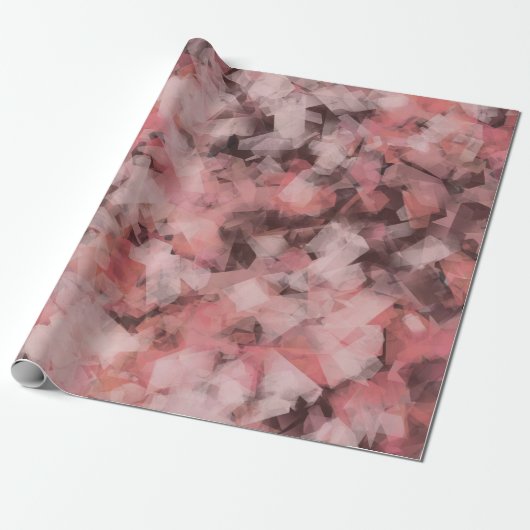Black Gray Pink White Modern Geometric Abstract Cadeaupapier (Uitgerold)