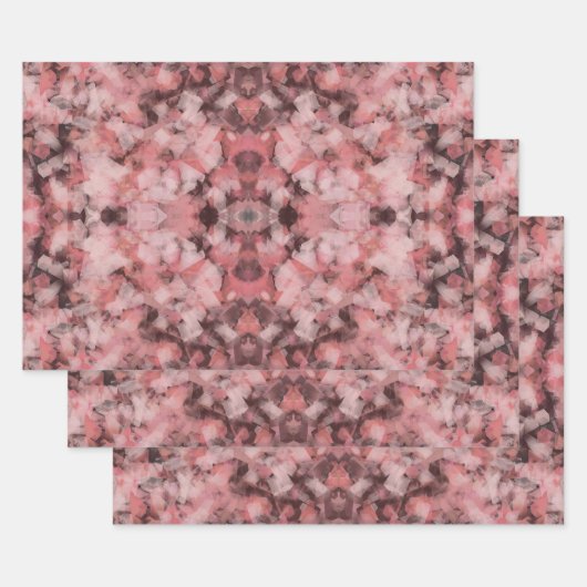 Black Gray Pink White Modern Geometric Abstract Inpakpapier Vel (Set)