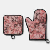 Black Gray Pink White Modern Geometric Abstract Ovenwant & Pannenlap Set (Voorkant)