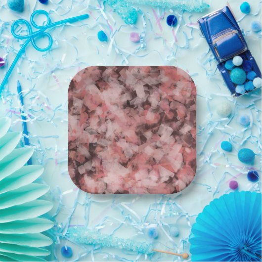 Black Gray Pink White Modern Geometric Abstract Papieren Bordje (Feest)