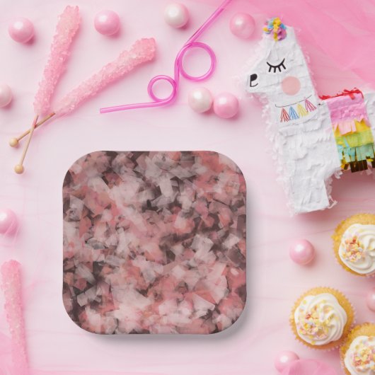 Black Gray Pink White Modern Geometric Abstract Papieren Bordje (Feest)
