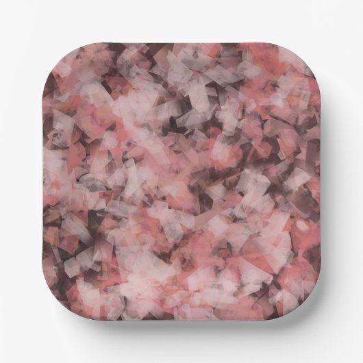 Black Gray Pink White Modern Geometric Abstract Papieren Bordje (Voorkant)