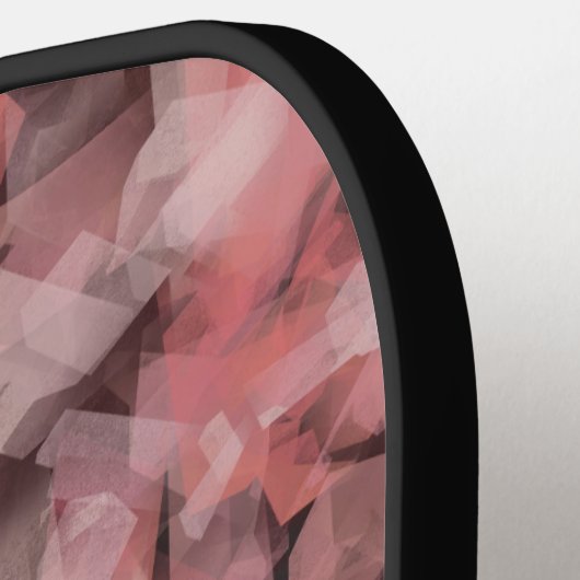 Black Gray Pink White Modern Geometric Abstract Pickleball Paddle (Links Detail)