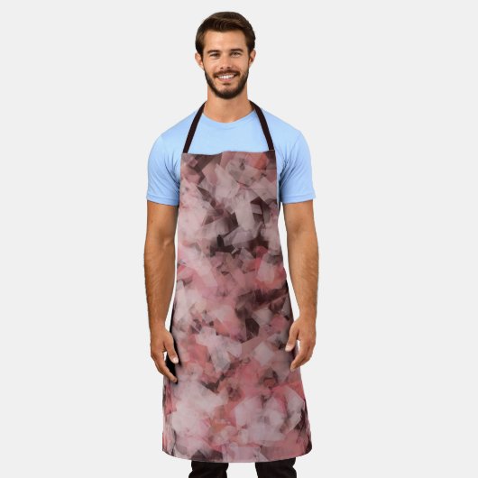 Black Gray Pink White Modern Geometric Abstract Schort (Gedragen)