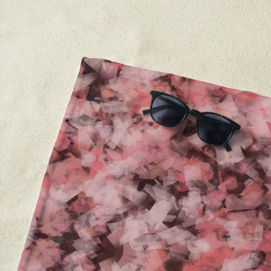 Black Gray Pink White Modern Geometric Abstract Strandlaken (In situ)