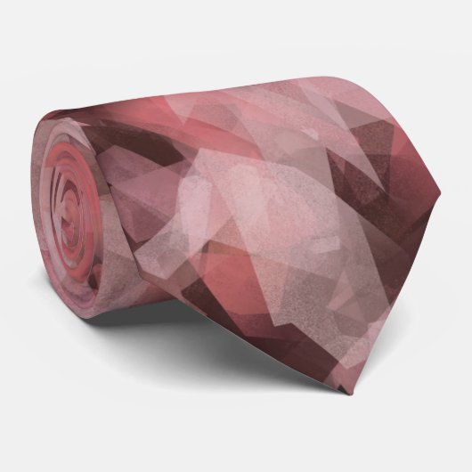 Black Gray Pink White Modern Geometric Abstract Stropdas (Opgerold)