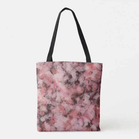 Black Gray Pink White Modern Geometric Abstract Tote Bag (Achterkant)