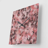 Black Gray Pink White Modern Geometric Abstract Vierkante Klok (Hoek)