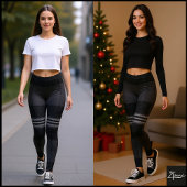 Black Gray Plaid Flannel Tartan Texture Leggings