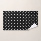 Black Gray Polka Dot Bad Handdoek (Handdoek)
