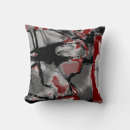 Black Gray Shades Burgundy Abstract Art Motif Kussen