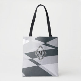 Black Gray White Geometric Dynamic Tote Bag