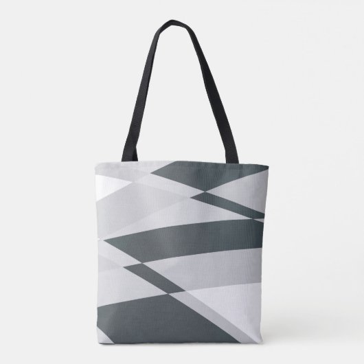 Black Gray White Geometric Dynamic Tote Bag (Achterkant)