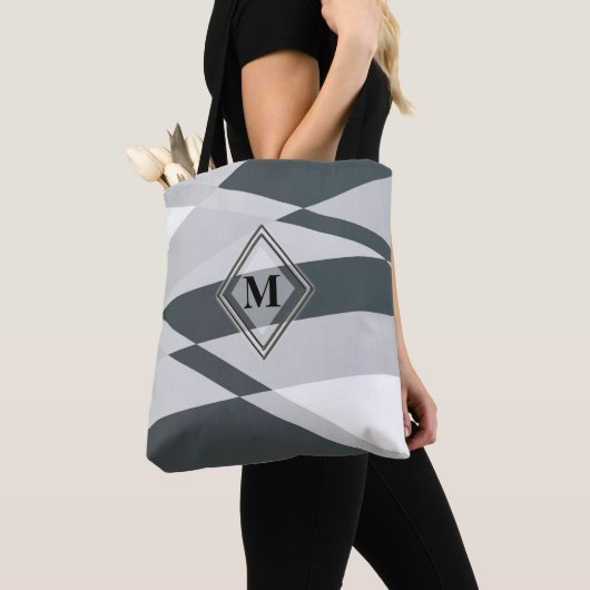 Black Gray White Geometric Dynamic Tote Bag (Dichtbij)