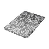 Black Gray White Retro Floral Art Seamless Pattern Badmat (Gekanteld)