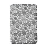 Black Gray White Retro Floral Art Seamless Pattern Badmat (Voorkant Verticaal)