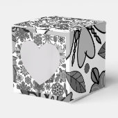 Black Gray White Retro Floral Art Seamless Pattern Bedankdoosjes (Voorkant Zijde)