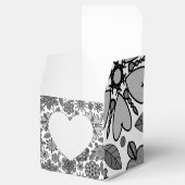 Black Gray White Retro Floral Art Seamless Pattern Bedankdoosjes (Geopend)