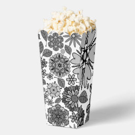 Black Gray White Retro Floral Art Seamless Pattern Bedankdoosjes