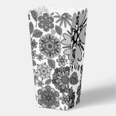 Black Gray White Retro Floral Art Seamless Pattern Bedankdoosjes (Voorkant)