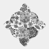 Black Gray White Retro Floral Art Seamless Pattern Bedankdoosjes (Uitgevouwen)